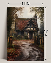Rustic Cottage In Autumn Poster