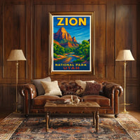 Zion National Park Utah Scenic Wanderlust Poster