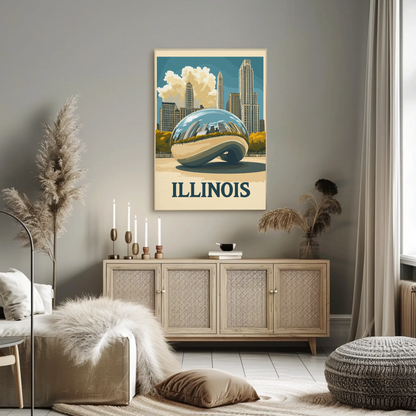Illinois Vintage Poster