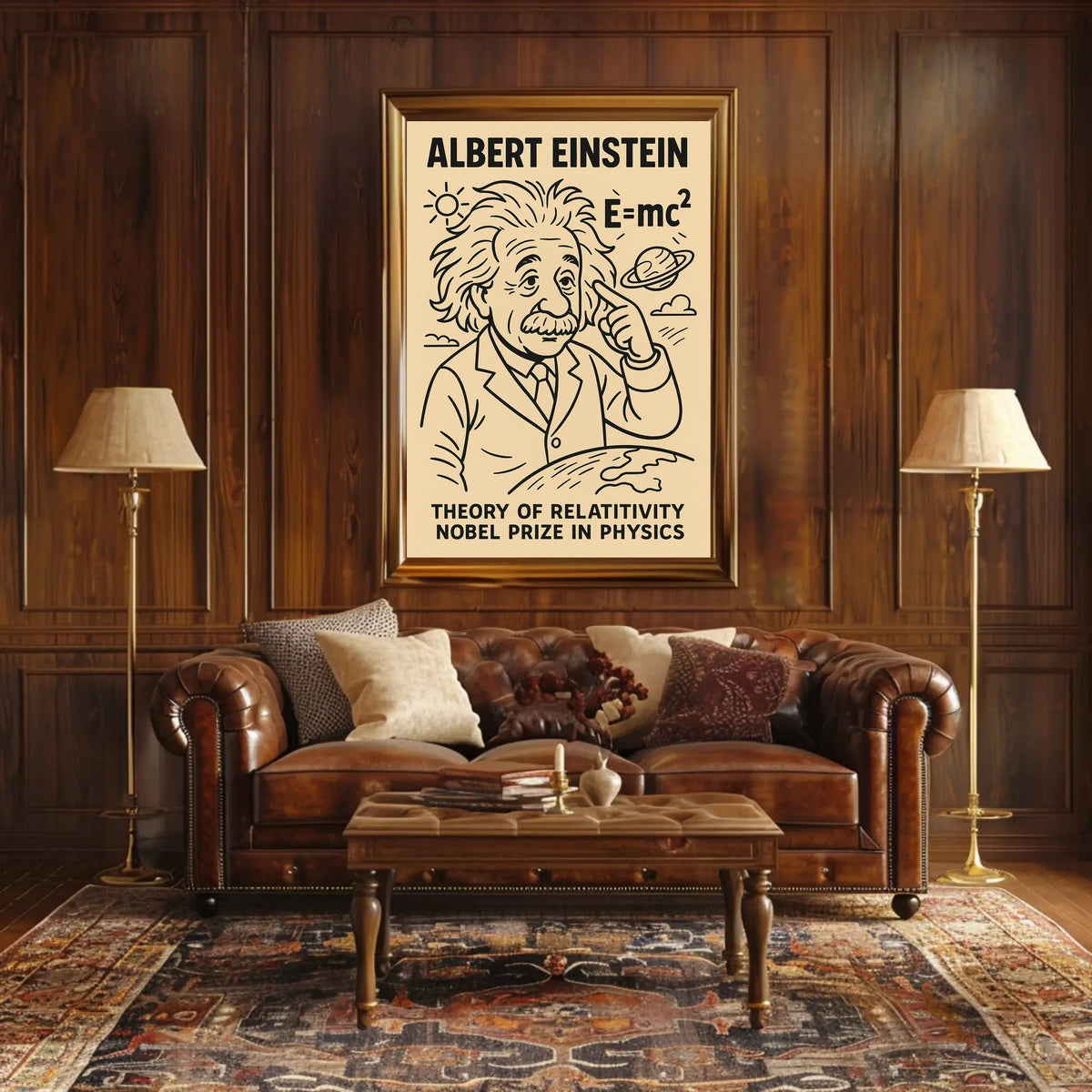 Albert Einstein Relativity Educational Curious Minds Poster