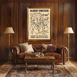 Albert Einstein Relativity Educational Curious Minds Poster