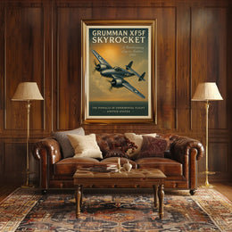 Grumman XF5F Skyrocket Vintage Aviation Poster