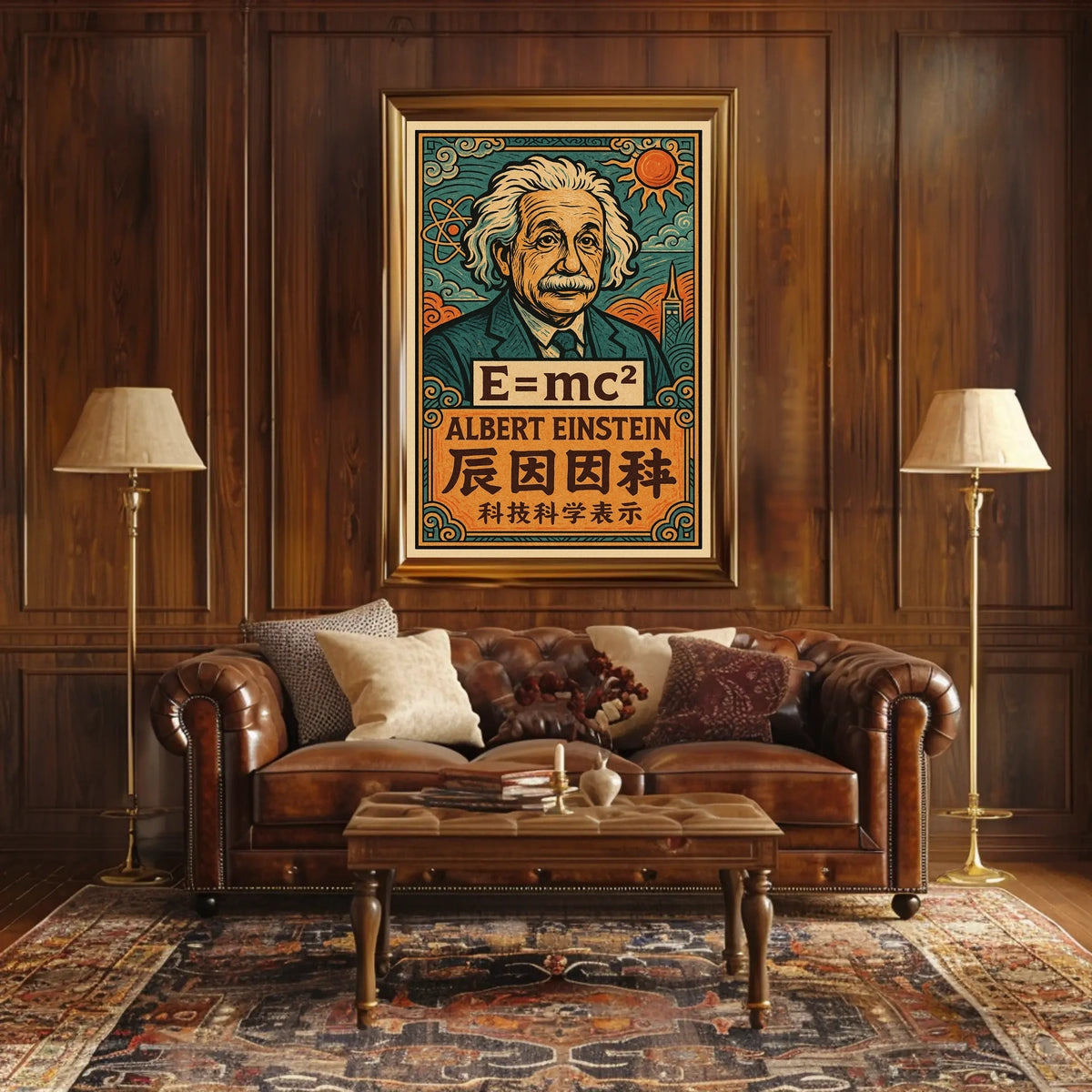 Albert Einstein Icon Science Minimalist Scenic Portrait Wall Art Home Decor Poster