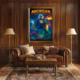Michigan Superhero Adventure Poster - Cultural or Heritage Poster