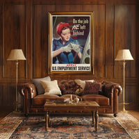 Rosie the Riveter WWII Propaganda Vintage Poster