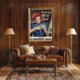 Rosie the Riveter WWII Propaganda Vintage Poster