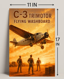C-3 Trimotor - Flying Washboard Poster PosterGoat
