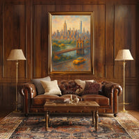 New York City Poster Modern Travel Skyline Wall Art