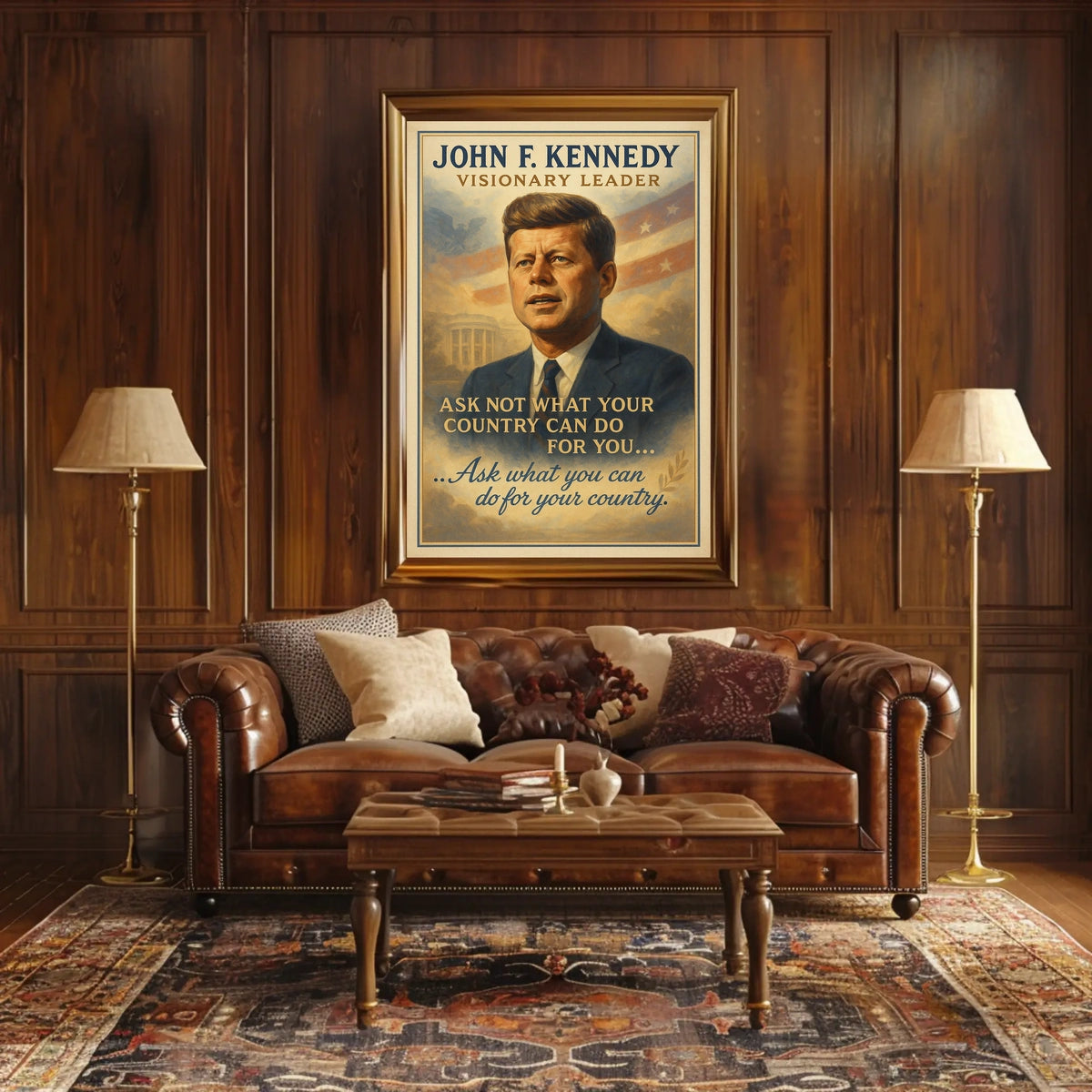 John F. Kennedy Inspirational Leadership Poster Print