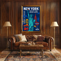 Explore New York City in Vibrant Urban Cityscape Poster