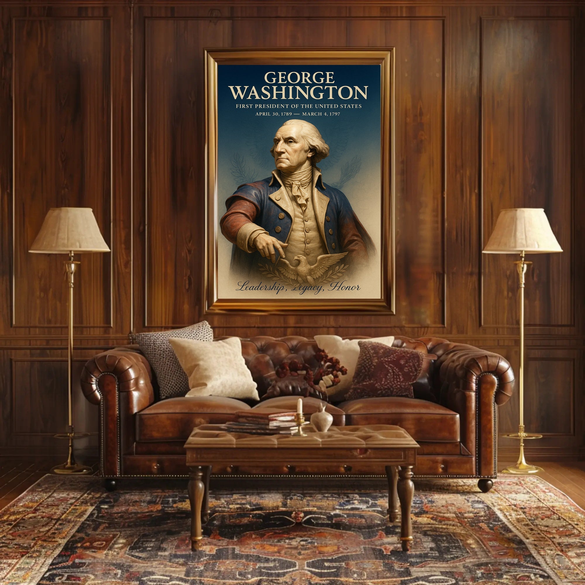 George Washington Portrait Celebrating America's Historical Legacy Poster