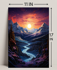 Majestic Mountain Sunset Poster