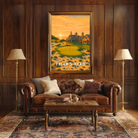 Serene Golf Course Sunset Artistic Sports Poster