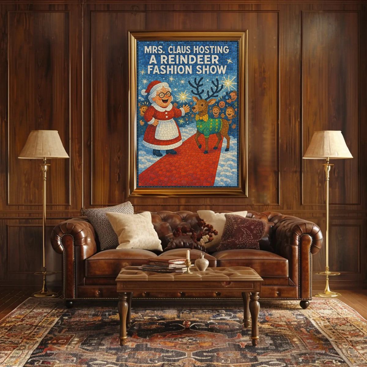 Mrs. Claus Reindeer Show Festive Fantasy Mythology Poster