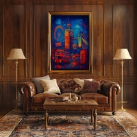 London Landmarks in Vibrant Colors Poster