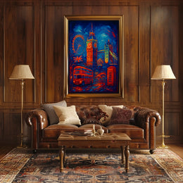 London Landmarks in Vibrant Colors Poster