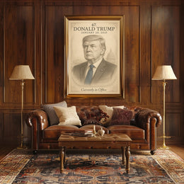 Donald Trump 47th President Sketch Poster Art Print for Home Decor PosterGoat