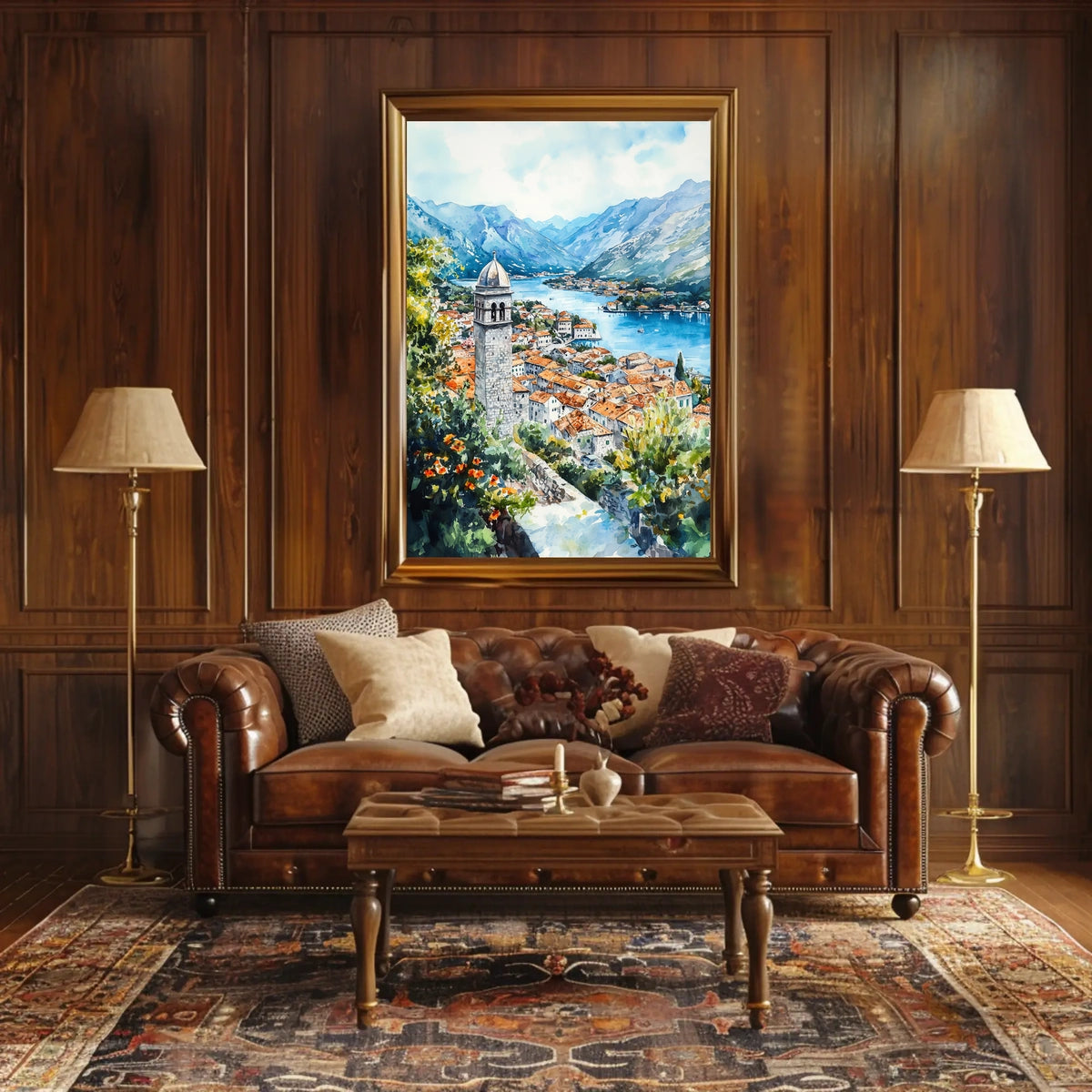 Montenegro Kotor Old Town and Bay View Poster