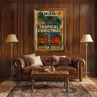 Miami Tropical Christmas Poster