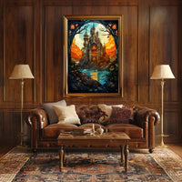 Enchanted Castle At Sunset Poster