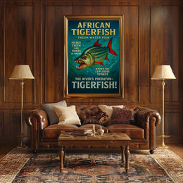 African Tigerfish Predator Poster: Bold Underwater Art