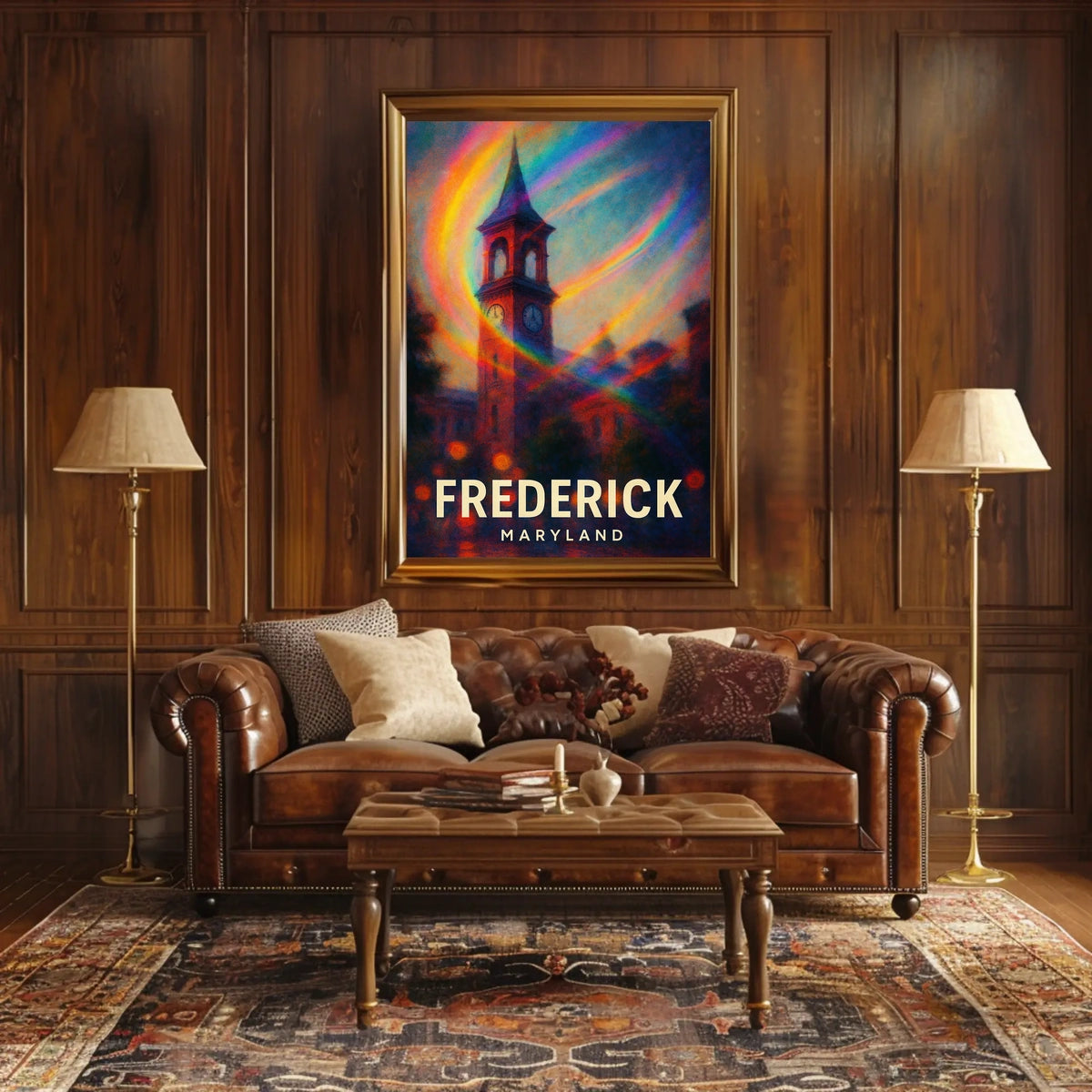 Iconic Frederick Maryland Vibrant Landmark Art Deco Realism Travel Dream Decor Poster