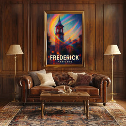 Iconic Frederick Maryland Vibrant Landmark Art Deco Realism Travel Dream Decor Poster
