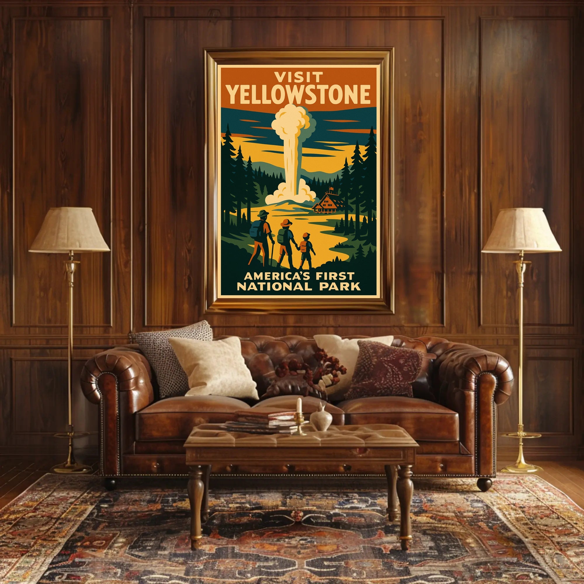 Visit Yellowstone Americas First National Park Poster PosterGoat