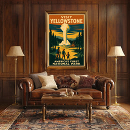 Visit Yellowstone Americas First National Park Poster PosterGoat
