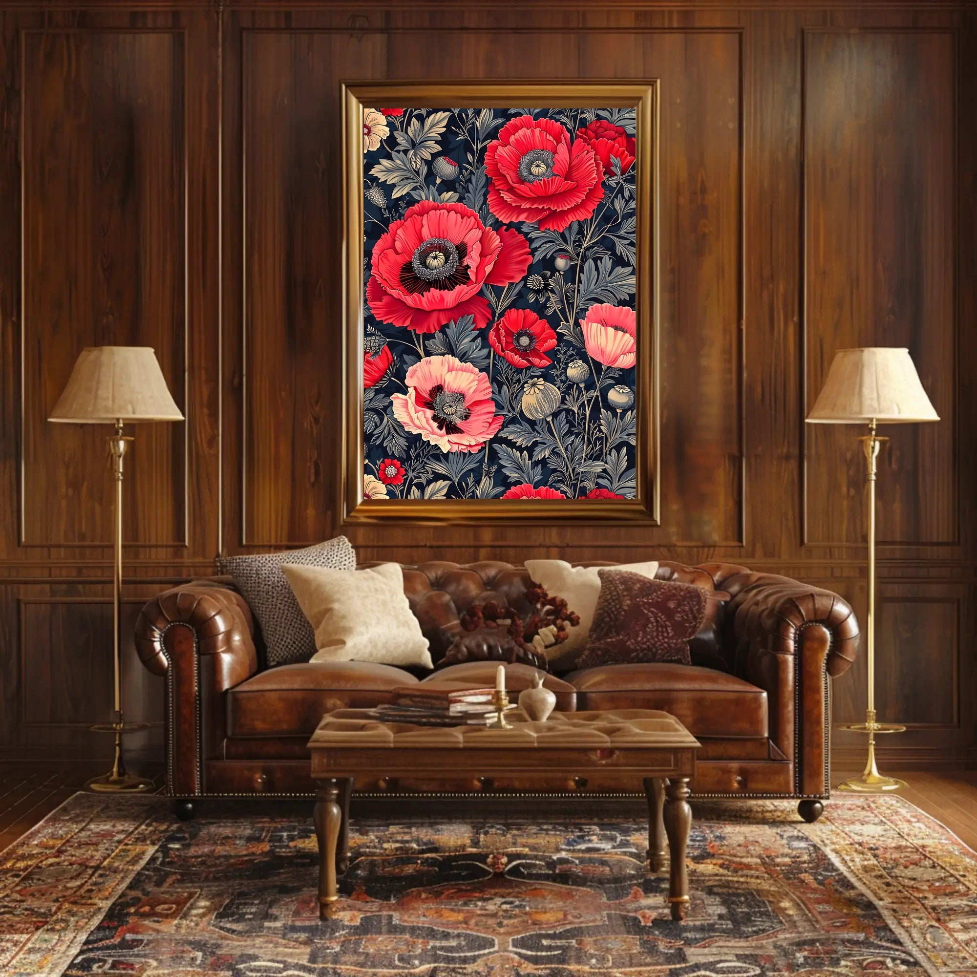 Elegant Red Poppies Artwork, Abstract or Artistic Poster