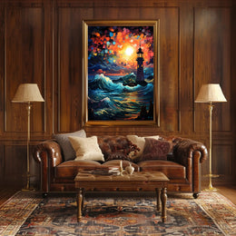 Lighthouse At Dusk Poster