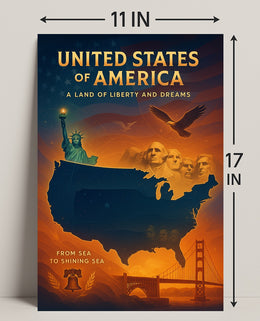 United States of America A Land of Liberty and Dreams Poster PosterGoat