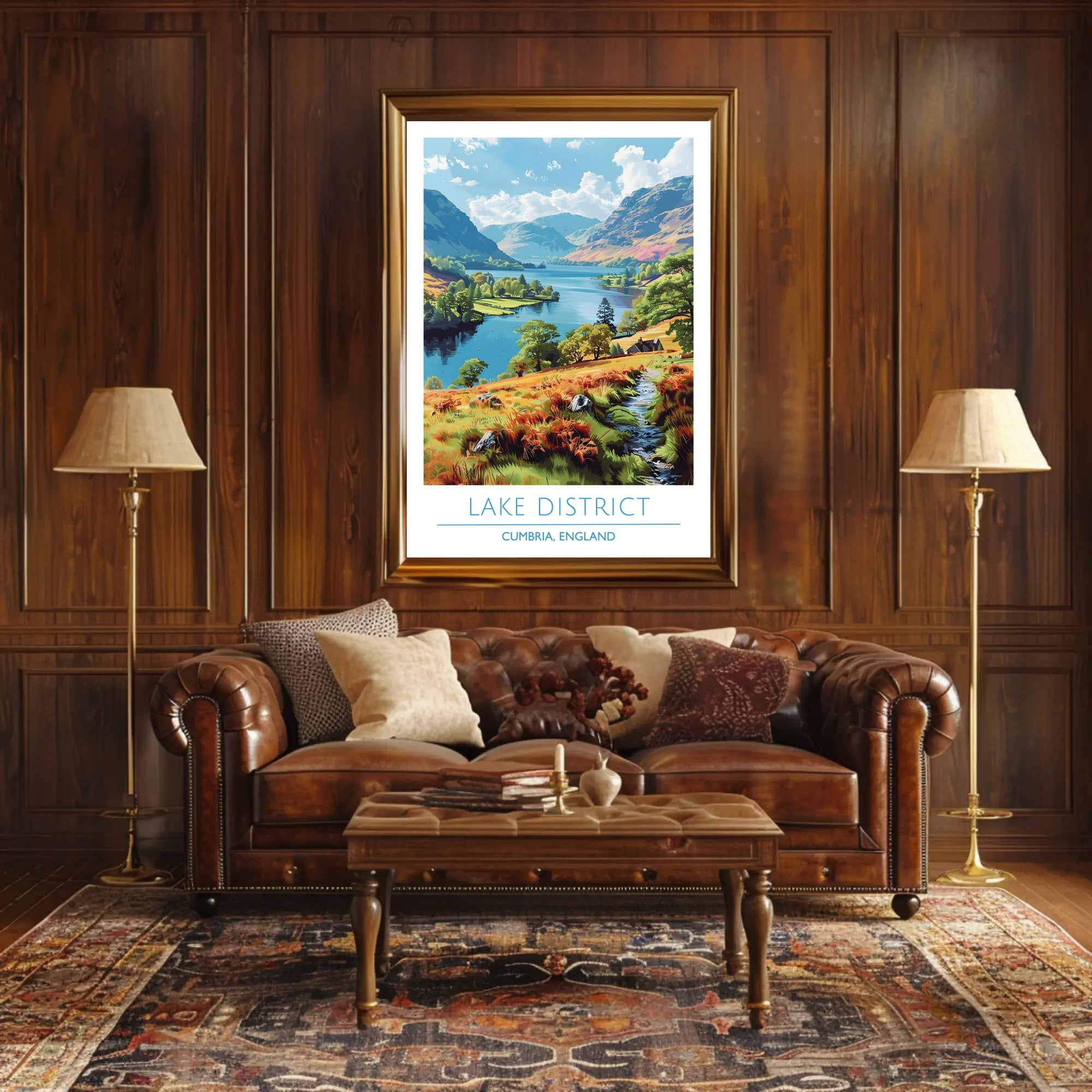 Lake District Escape: Vintage Style Travel Poster