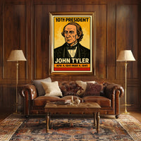 John Tyler 10th President of the United States Inked Comic Style Poster