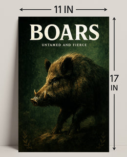 Boars Untamed and Fierce Poster PosterGoat