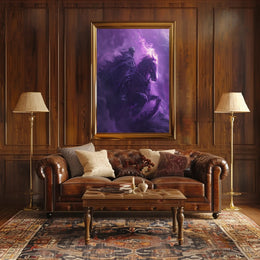 Skeletal Rider on Ghostly Horse: Fantasy or Mythology Poster PosterGoat