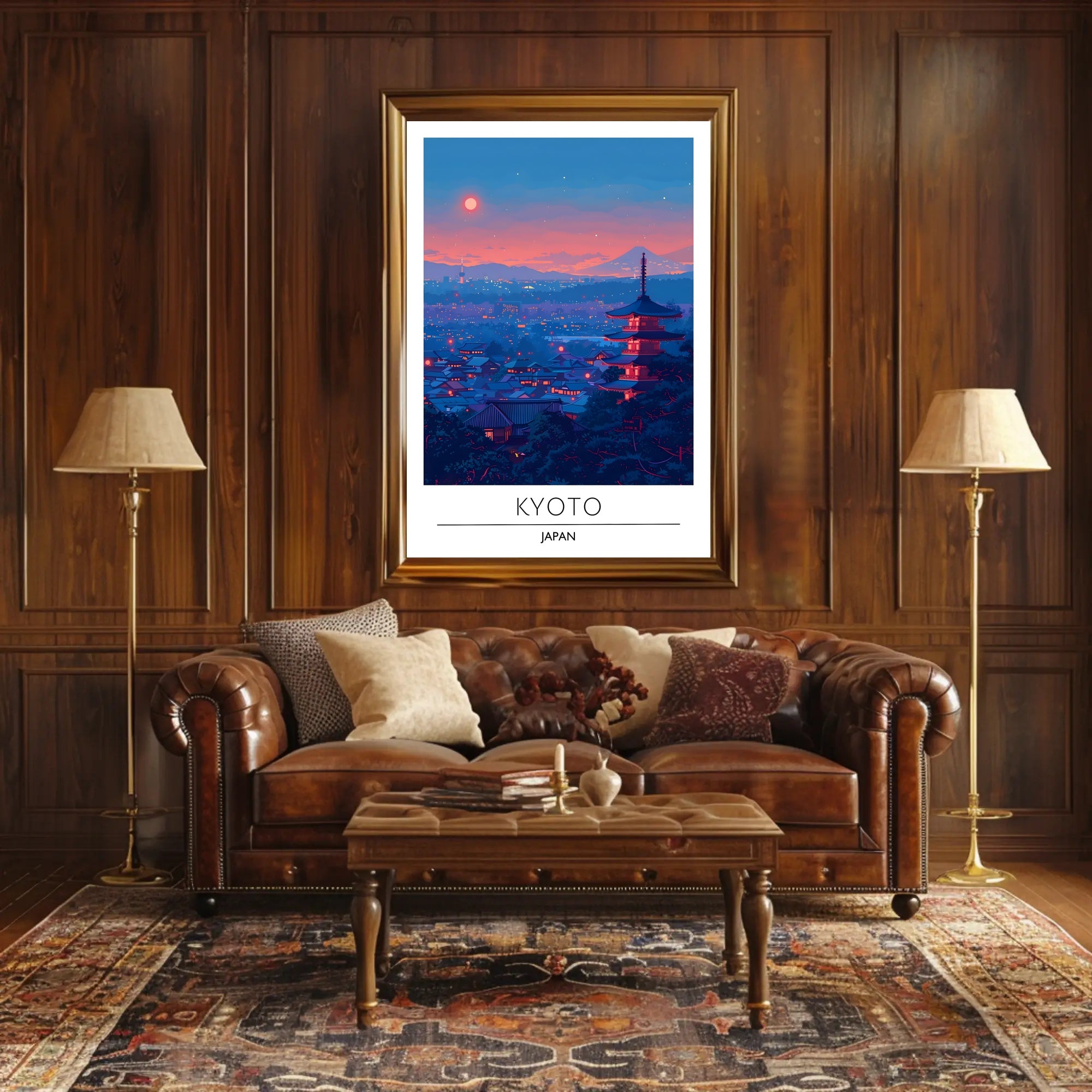 Kyoto Cityscape at Dusk: Cultural or Heritage Poster