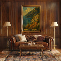 Amalfi Coast Poster Wall Art Print for Coastal Decor