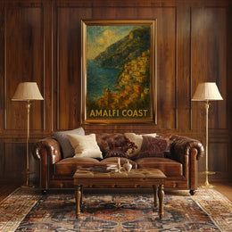 Amalfi Coast Poster Wall Art Print for Coastal Decor