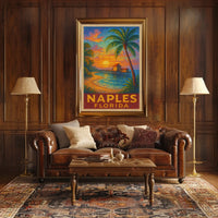 Naples Florida Sunset Poster Wall Art 18x24 Coastal Decor