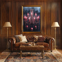 Gothic Chandelier Of Skulls Poster
