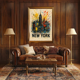 New York Skyline In Abstract Abstract Poster