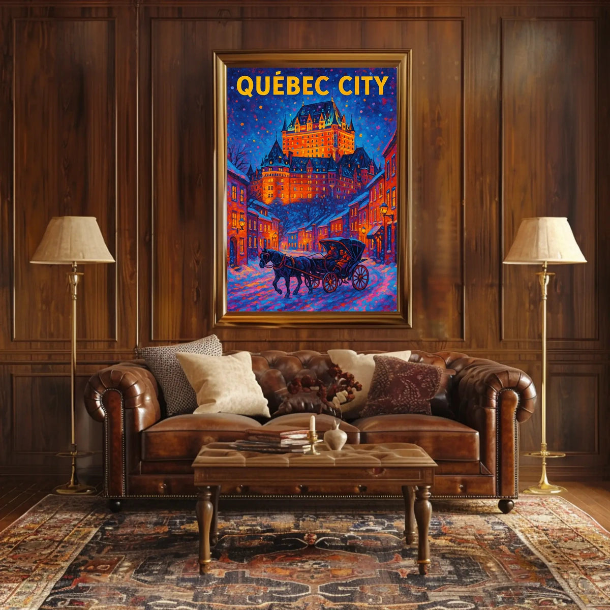 Québec City Winter Scene Poster