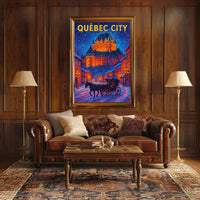 Québec City Winter Scene Poster