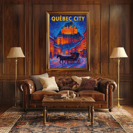 Québec City Winter Scene Poster