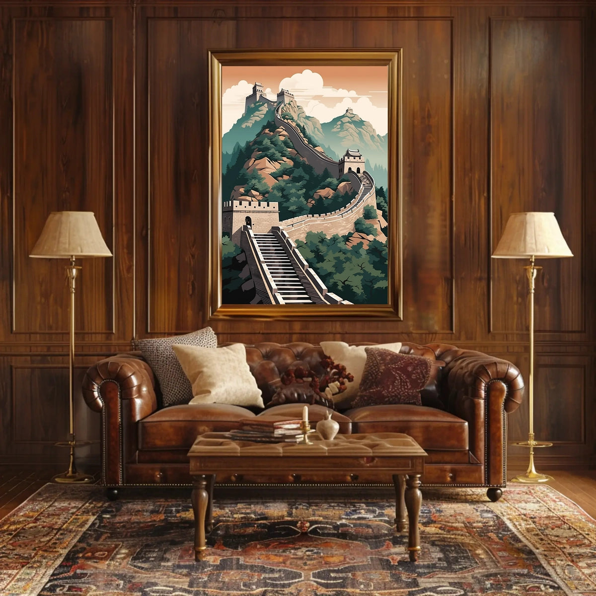 Majestic View of China's Great Wall Cultural Heritage Poster