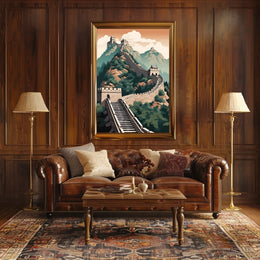 Majestic View of China's Great Wall Cultural Heritage Poster
