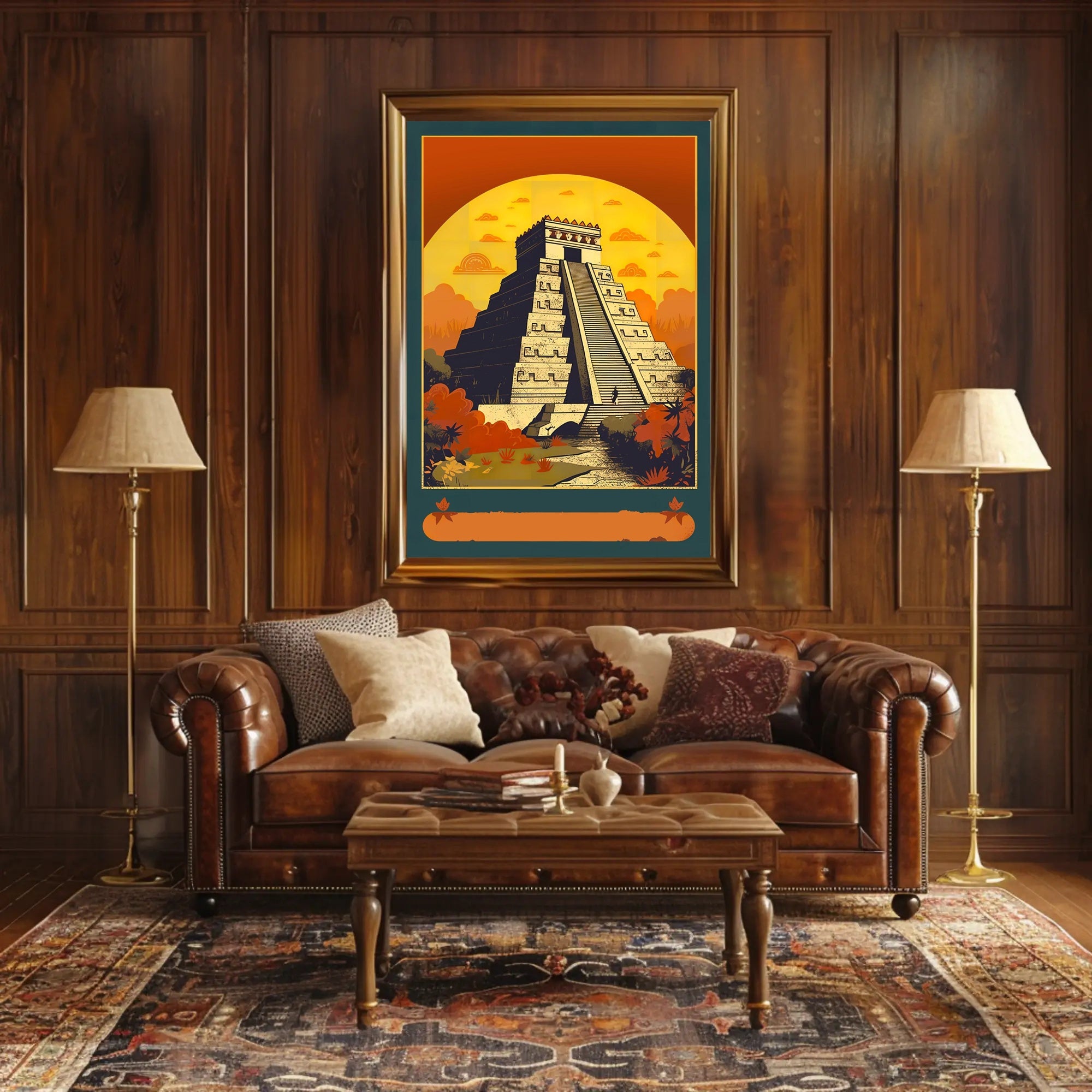 Ancient Pyramid at Sunset Poster