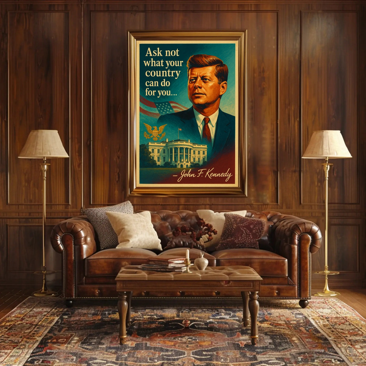 Vintage Patriotic Presidential Quote Poster Wall Art