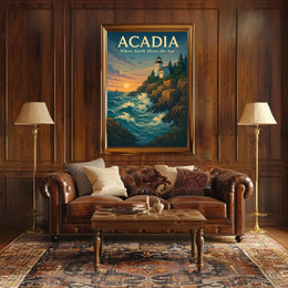 Acadia Where Earth Meets the Sea Poster